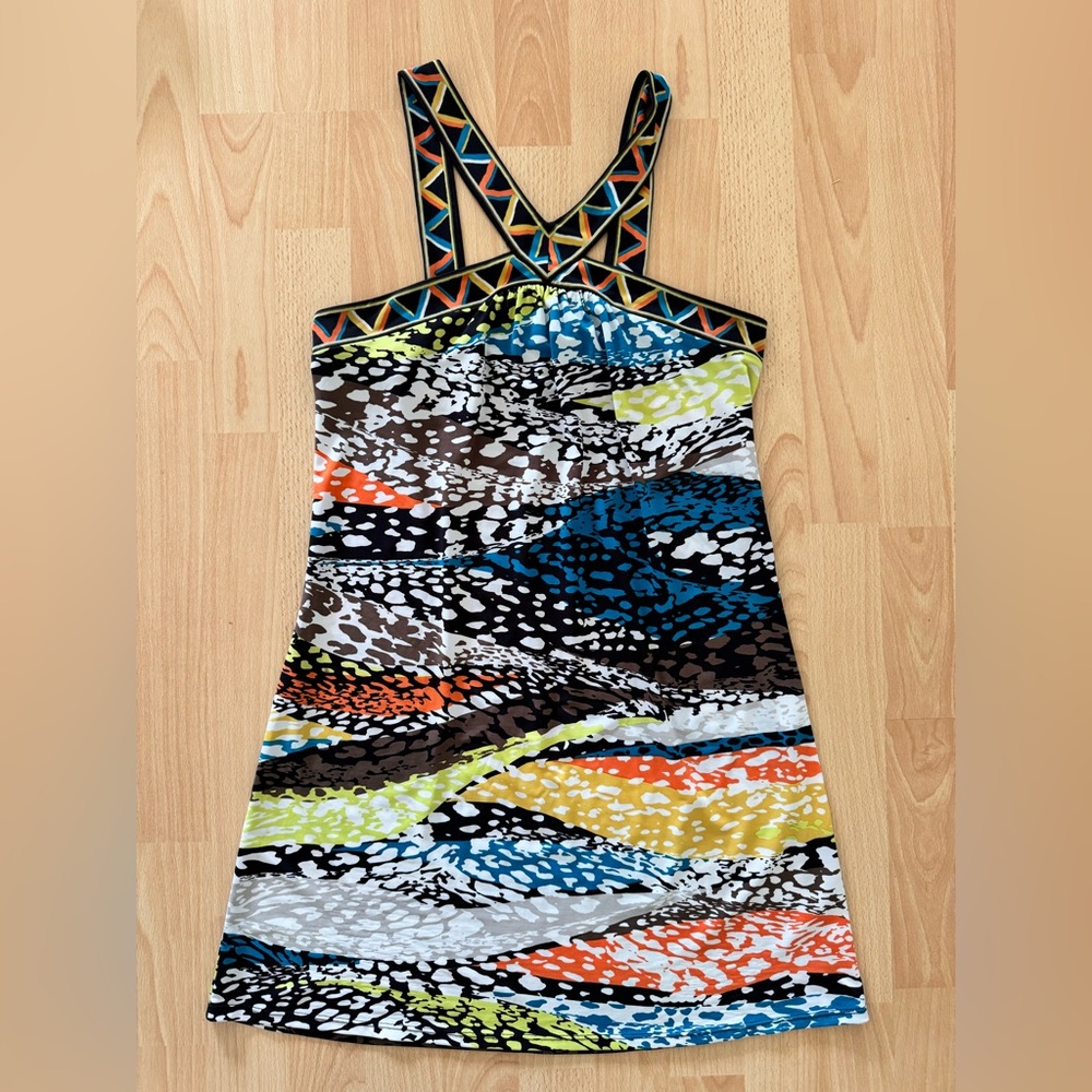BCBGMaxAzria Multicolor Abstract Dress XXS